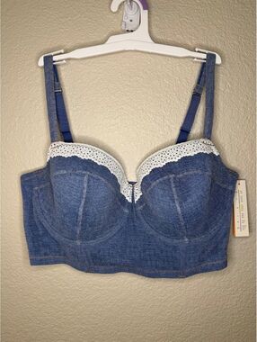 Colsie Women’s XL Denim Style Lace Trim Bustier Camisole